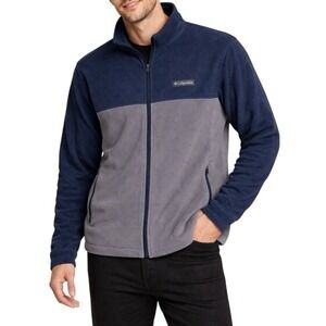Columbia Men's Navy Blue Gray Steens Mountain Full Zip 2.0 Fleece Jacket Size XL